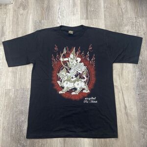 Vintage Black My Dreams XL‎ Style Thailand Lion Raised Print T-Shirt 2 Sided